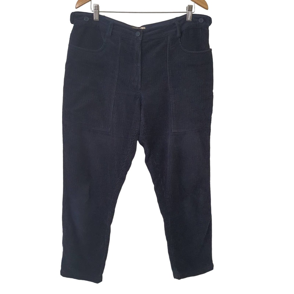 YMC Navy Blue Corduroy Trousers Straight Leg Women's Size 12